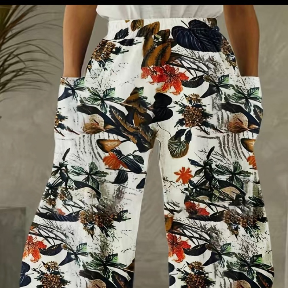 Plus size floral print high rise wide leg pants Size 22